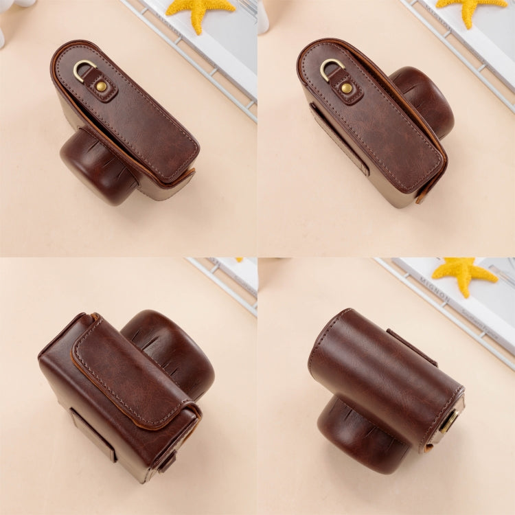 For FUJIFILM X100VI Full Body Leather Camera Case Bag with Strap(Coffee) - Leather Bag by PMC TechLife | Online Shopping South Africa | PMC TechLife | Buy Now Pay Later Mobicred