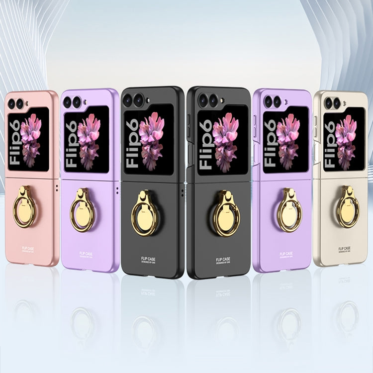 For Samsung Galaxy Z Flip6 / Flip7 FE GKK Integrated Ultra-thin Triaxial Ring Holder PC Phone Case(Pink) - free shipping - PMC Jewellery - Order now!