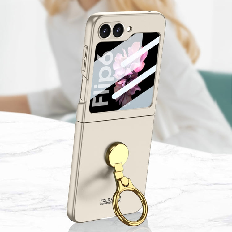 For Samsung Galaxy Z Flip6 / Flip7 FE GKK Integrated Ultra-thin Triaxial Ring Holder PC Phone Case(Pink) - free shipping - PMC Jewellery - Order now!
