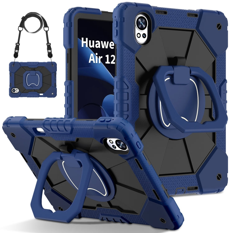 For Huawei MatePad Air 12 2024 Contrast Color Robot Silicone Hybrid PC Tablet Case(Navy Black) - Huawei by PMC Jewellery | Online Shopping South Africa | PMC Jewellery | Buy Now Pay Later Mobicred