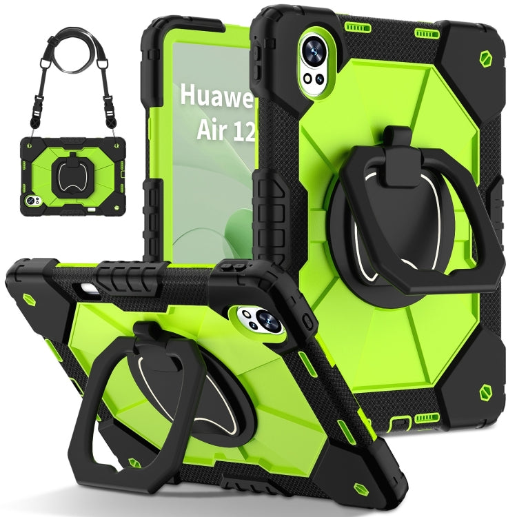 For Huawei MatePad Air 12 2024 Contrast Color Robot Silicone Hybrid PC Tablet Case(Black Yellow Green) - Huawei by PMC Jewellery | Online Shopping South Africa | PMC Jewellery | Buy Now Pay Later Mobicred