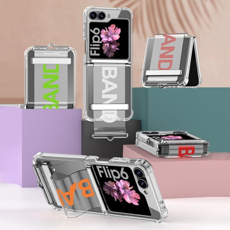 For Samsung Galaxy Z Flip6 GKK Clear Airbag Wristband Holder Phone Case(Transparent Red) - free shipping - PMC Jewellery - Order now!