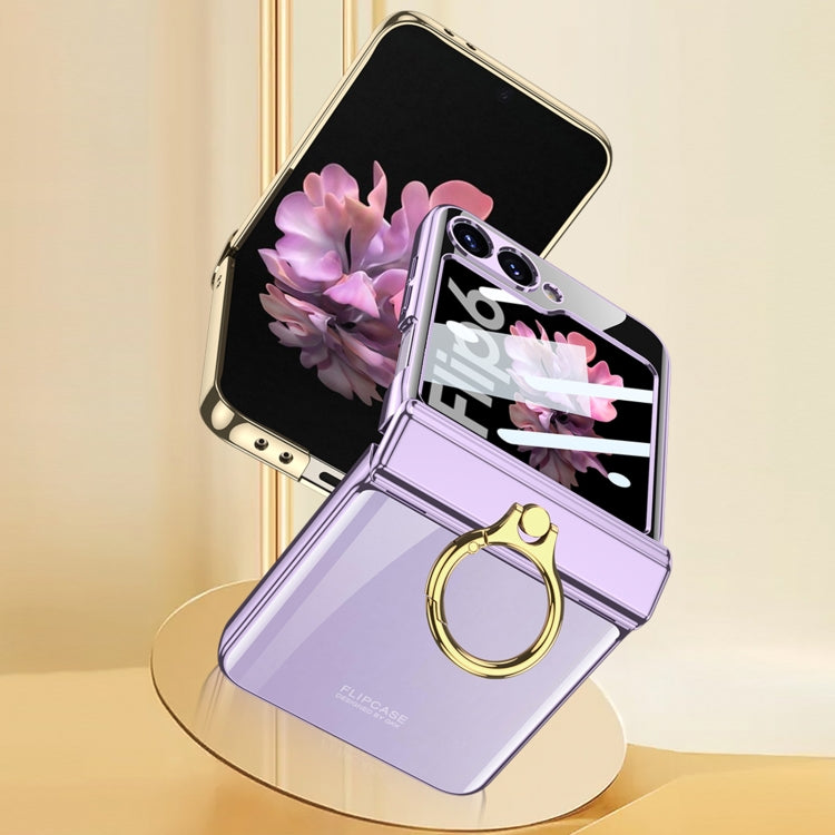 For Samsung Galaxy Z Flip6 GKK Integrated  Magnetic Folding Phantom Rotary Phone Case with Ring Holder(Purple) - Galaxy Z Flip6 5G Cases by GKK | Online Shopping South Africa | PMC Jewellery | Buy Now Pay Later Mobicred