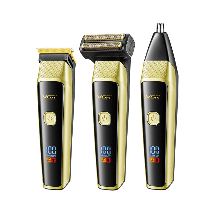 VGR V-366 5W USB 3 in 1 Nose Hair Care LCD Digital Display Electric Shaver(Yellow) - Electric Shavers by VGR | Online Shopping South Africa | PMC TechLife | Buy Now Pay Later Mobicred