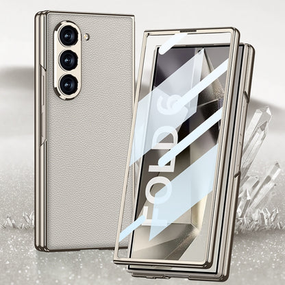 For Samsung Galaxy Z Fold6 GKK Integrated Plating Leather Full Coverage Phone Case(Special Grey) - Galaxy Z Fold6 5G Cases by GKK | Online Shopping South Africa | PMC Jewellery | Buy Now Pay Later Mobicred