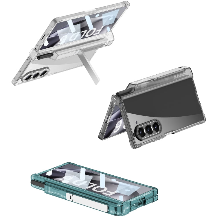For Samsung Galaxy Z Fold6 GKK Integrated Airbag Hinge Full Coverage Phone Case with Holder / Pen Box, Not Included Pen(Transparent) - free shipping - PMC Jewellery - Order now!
