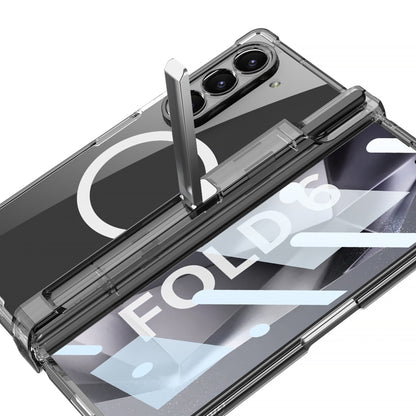 For Samsung Galaxy Z Fold6 GKK Integrated Airbag Hinge Full Coverage MagSafe Phone Case with Holder / Pen Box, Not Included Pen(Transparent) - Galaxy Z Fold6 5G Cases by GKK | Online Shopping South Africa | PMC Jewellery | Buy Now Pay Later Mobicred