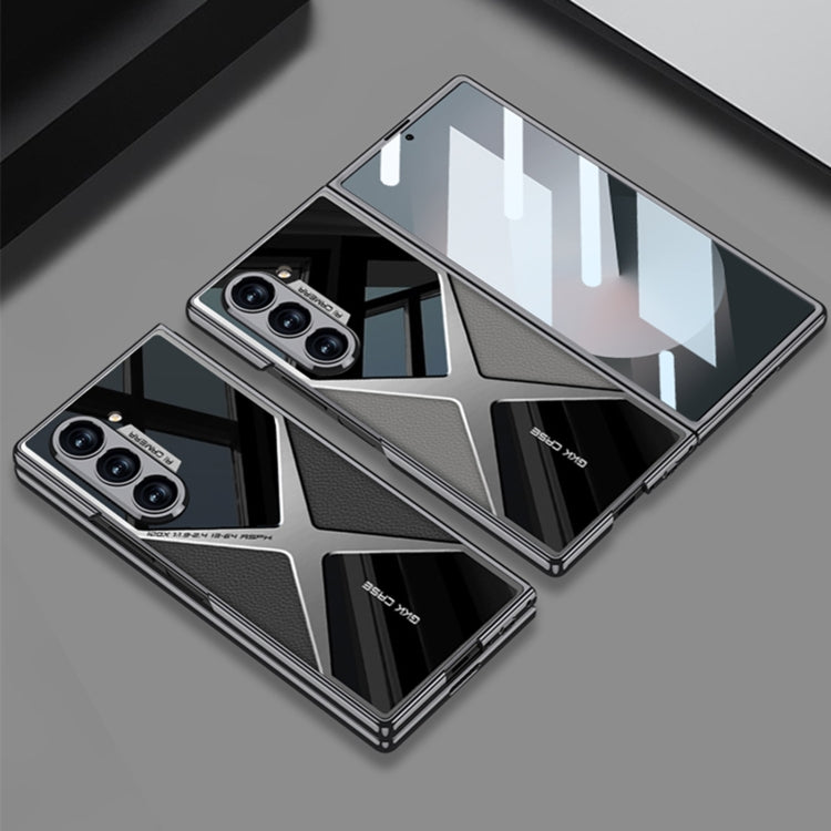 For Samsung Galaxy Z Fold6 GKK Integrated Leather Electroplating Supersonic Speed Shockproof Phone Case(Mountain Gray) - free shipping - PMC Jewellery - Order now!