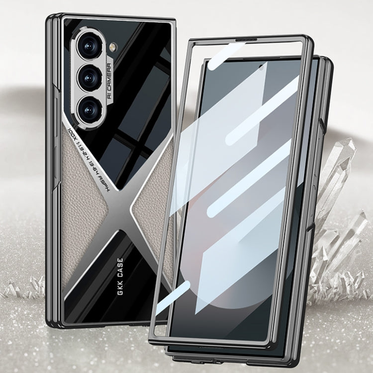 For Samsung Galaxy Z Fold6 GKK Integrated Leather Electroplating Supersonic Speed Shockproof Phone Case(Carbon Fibre) - Galaxy Z Fold6 5G Cases by GKK | Online Shopping South Africa | PMC Jewellery | Buy Now Pay Later Mobicred