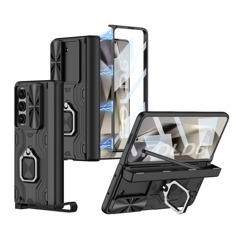 For Samsung Galaxy Z Fold6 GKK Integrated Folding Alloy Shell PC Phone Case with Pen Box, Not Included Pen(Black) - Galaxy Z Fold6 5G Cases by GKK | Online Shopping South Africa | PMC Jewellery | Buy Now Pay Later Mobicred