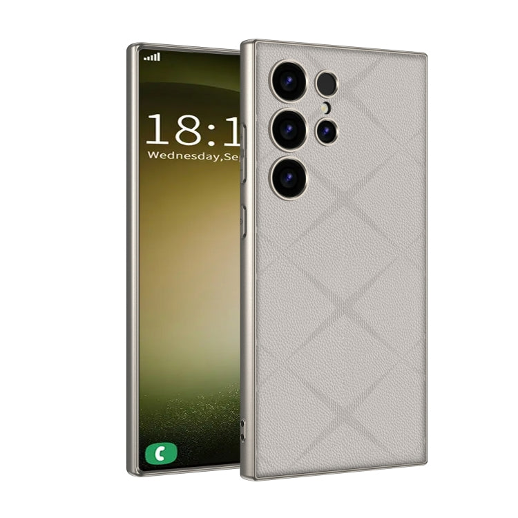 For Samsung Galaxy S23 Ultra 5G GKK Asterism Metal Paint Skin Feel Leather Full Coverage Phone Case, Not Included Pen(Grey) - free shipping - PMC Jewellery - Order now!