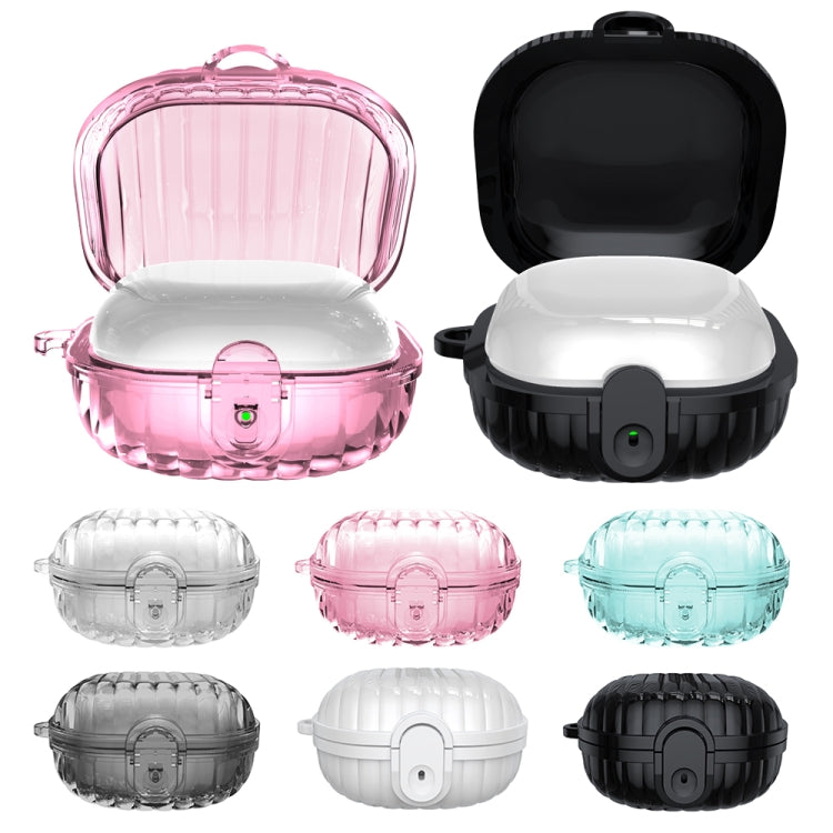 For Samsung Galaxy Buds2 Shell Look Earbuds Box Protective Case with Security Lock(Black) - free shipping - PMC Jewellery - Order now!