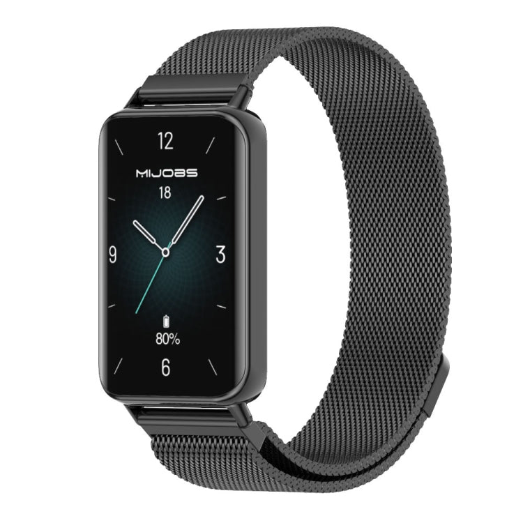 For Honor Band 10 / 9 MIJOBS Milan Magnetic Stainless Steel Watch Band(Black) - Watch Bands by MIJOBS | Online Shopping South Africa | PMc TechLife | Buy Now Pay Later Mobicred