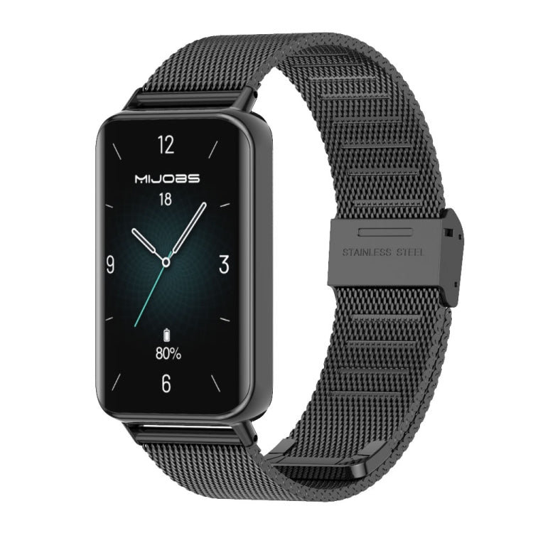 For Honor Band 10 / 9 MIJOBS Milan Buckle Stainless Steel Watch Band(Black) - Watch Bands by MIJOBS | Online Shopping South Africa | PMc TechLife | Buy Now Pay Later Mobicred