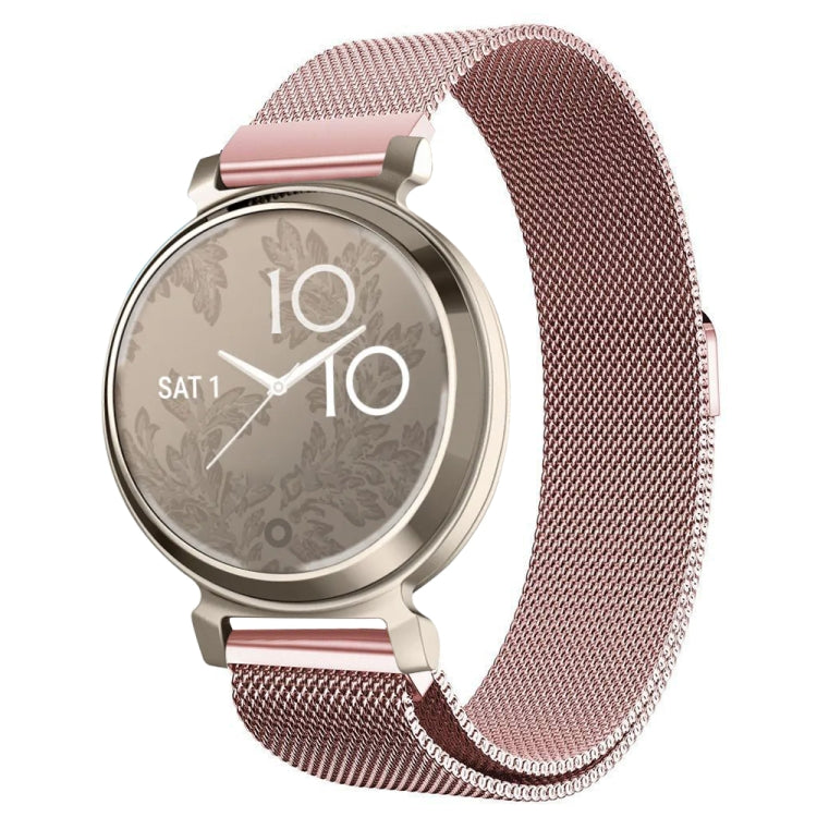 For Garmin Lily 2 14mm Milan Stainless Steel Watch Band(Rose Pink) - Watch Bands by PMc TechLife | Online Shopping South Africa | PMc TechLife | Buy Now Pay Later Mobicred