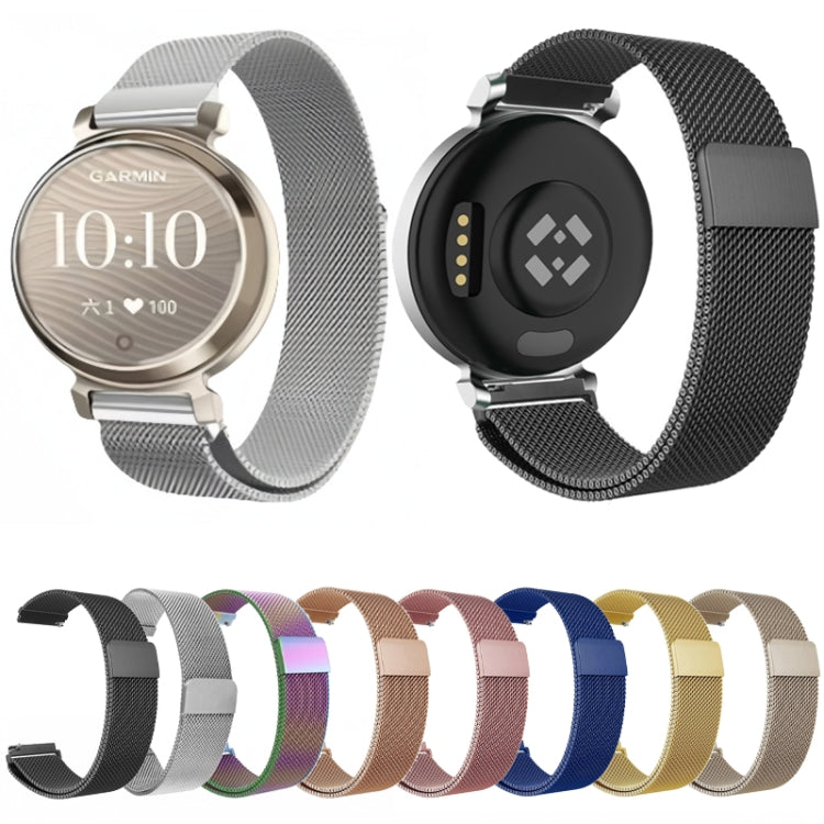 For Garmin Lily 2 14mm Milan Stainless Steel Watch Band(Rose Gold) - Watch Bands by PMc TechLife | Online Shopping South Africa | PMc TechLife | Buy Now Pay Later Mobicred
