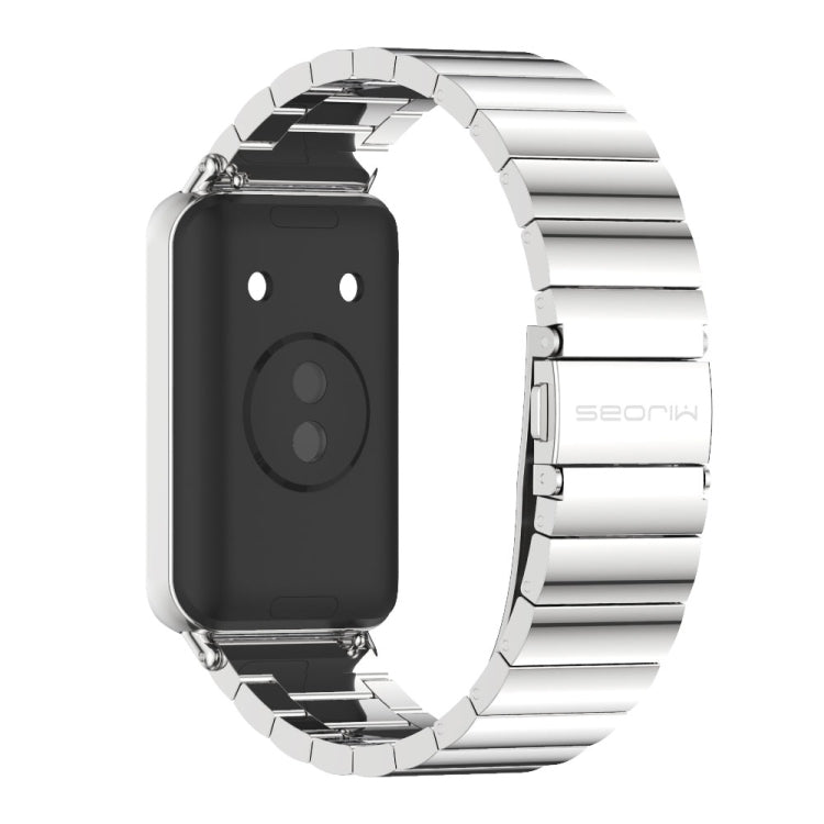 For Honor Band 9 MIJOBS Bamboo Stainless Steel Watch Band(Silver) - Watch Bands by MIJOBS | Online Shopping South Africa | PMc TechLife | Buy Now Pay Later Mobicred