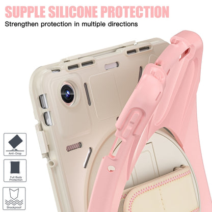 For Lenovo Tab M11 /Xiaomi Pad 11 2024 Rotatable Holder Silicone Hybrid PC Tablet Case with Shoulder Strap(Pink) - Lenovo by PMC Jewellery | Online Shopping South Africa | PMC Jewellery | Buy Now Pay Later Mobicred