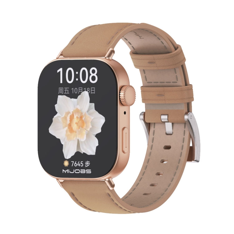 For Huawei Watch Fit3 MIJOBS Genuine Leather Watch Band(Apricot Rose Gold) - free shipping - PMc TechLife - Order now!