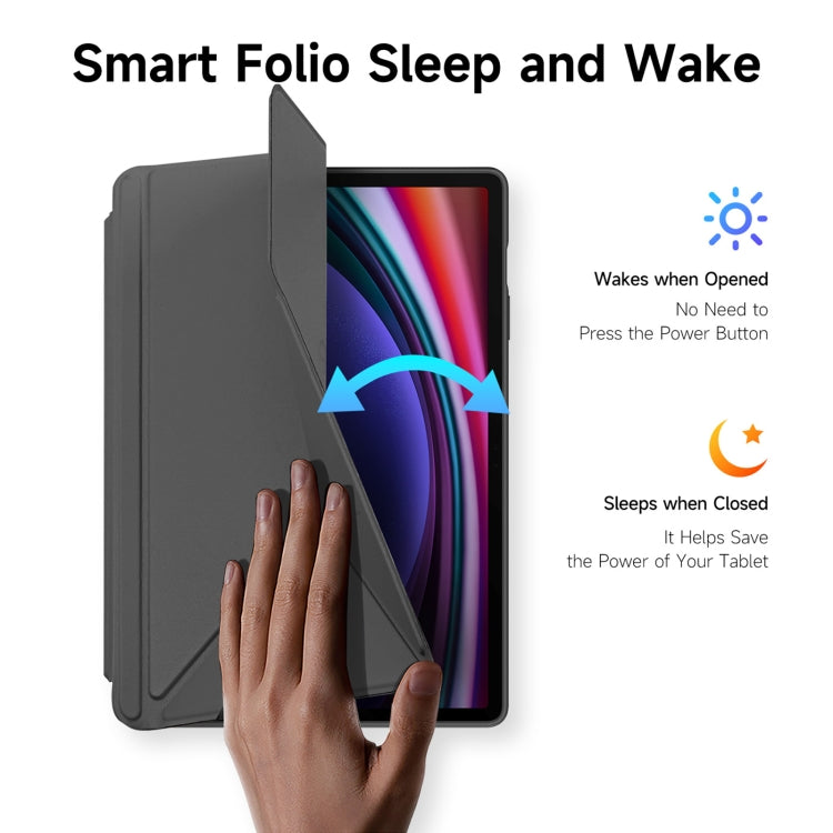 For Samsung Galaxy Tab S9+ / S9 FE+ DUX DUCIS Magi Series Smart Leather Tablet Case(Grey) - free shipping - PMC Jewellery - Order now!