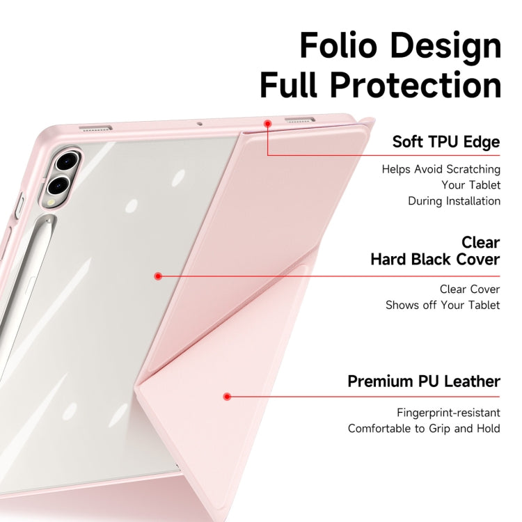 For Samsung Galaxy Tab S10+ DUX DUCIS Magi Series Smart Leather Tablet Case(Pink) - Tab S10+ Cases by DUX DUCIS | Online Shopping South Africa | PMC Jewellery | Buy Now Pay Later Mobicred