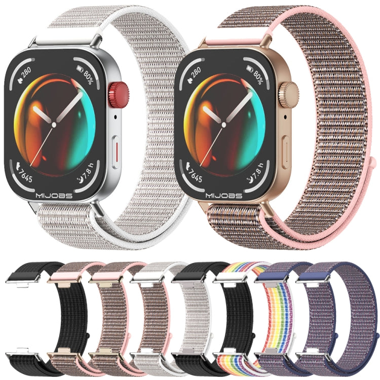 For Huawei Watch Fit3 MIJOBS Breathable Nylon Loop Watch Band(Black Silver) - free shipping - PMc TechLife - Order now!