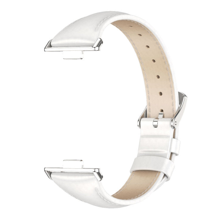 For Huawei Watch Fit3 MIJOBS Slim Genuine Leather Watch Band(White Silver) - free shipping - PMC TechLife - Order now!