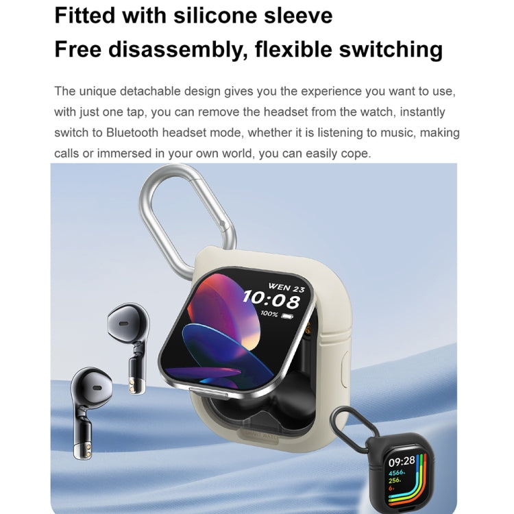 D8 Pro 2.01 inch 2 in 1 Bluetooth Earphone Steel Strap Smart Watch, Support NFC with Cover(Space Grey) - Smart Watches by PMC TechLife | Online Shopping South Africa | PMC TechLife | Buy Now Pay Later Mobicred