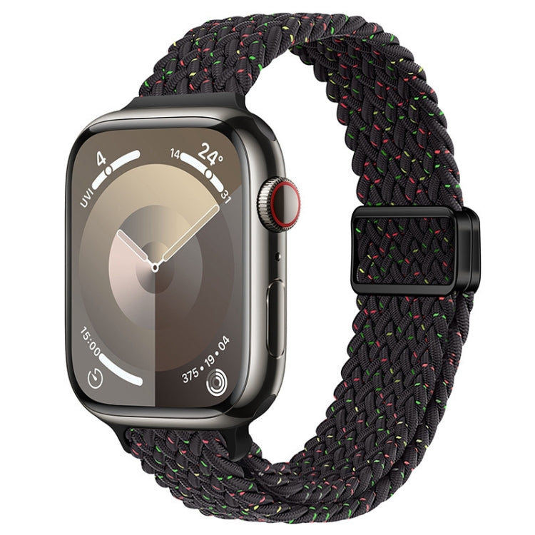 For Apple Watch Series 8 45mm Slim Magnetic Buckle Nylon Braided Watch Band(Starlight Black) - free shipping - PMc TechLife - Order now!