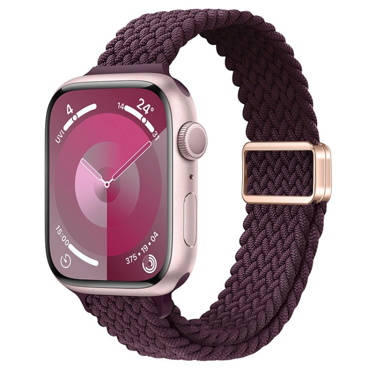 For Apple Watch SE 2022 44mm Slim Magnetic Buckle Nylon Braided Watch Band(Crimson Cherry) - free shipping - PMc TechLife - Order now!