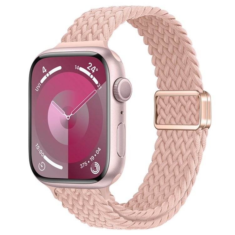 For Apple Watch Series 7 41mm Slim Magnetic Buckle Nylon Braided Watch Band(Cream Pink Sand) - free shipping - PMc TechLife - Order now!