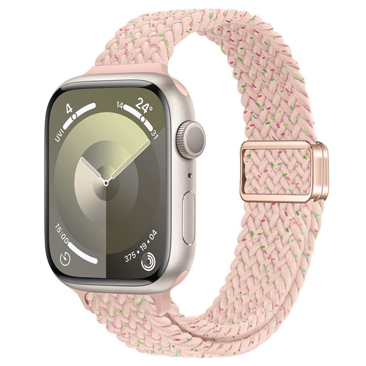 For Apple Watch SE 40mm Slim Magnetic Buckle Nylon Braided Watch Band(Starlight Pink) - free shipping - PMc TechLife - Order now!