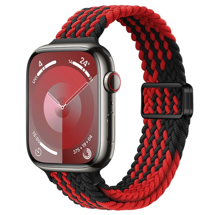 For Apple Watch Series 4 40mm Slim Magnetic Buckle Nylon Braided Watch Band(Z Pattern Black Red) - free shipping - PMc TechLife - Order now!