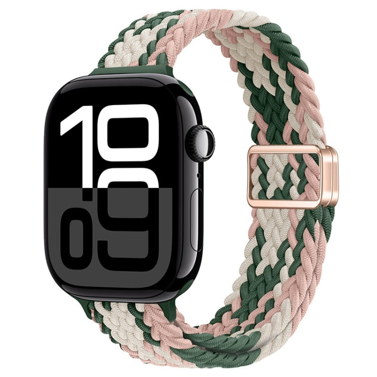 For Apple Watch Series 10 42mm Slim Magnetic Buckle Nylon Braided Watch Band(Pink Star Cactus) - free shipping - PMc TechLife - Order now!