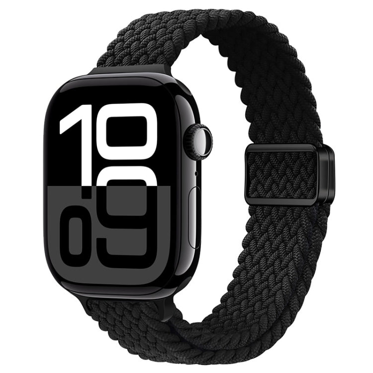 For Apple Watch Series 10 46mm Slim Magnetic Buckle Nylon Braided Watch Band(Black) - free shipping - PMc TechLife - Order now!