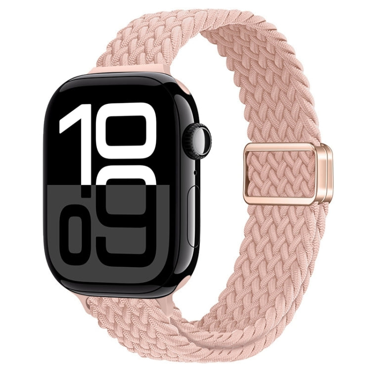 For Apple Watch Series 10 46mm Slim Magnetic Buckle Nylon Braided Watch Band(Cream Pink Sand) - free shipping - PMc TechLife - Order now!
