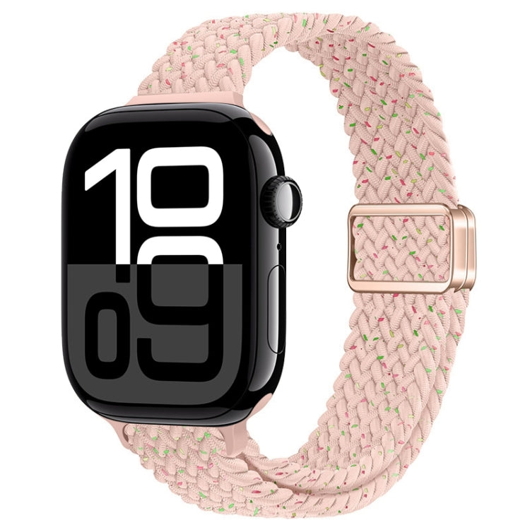 For Apple Watch Series 10 46mm Slim Magnetic Buckle Nylon Braided Watch Band(Starlight Pink) - free shipping - PMc TechLife - Order now!
