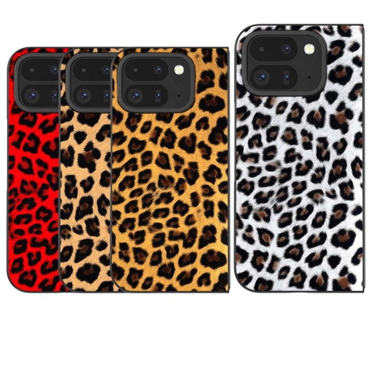 For Google Pixel 9 Pro Fold Black Frame Leopard Full Coverage Phone Case(Red Leopard) - Google Cases by PMC Jewellery | Online Shopping South Africa | PMC Jewellery | Buy Now Pay Later Mobicred