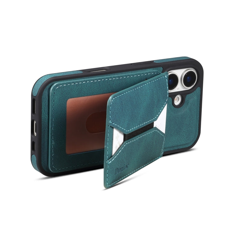 For iPhone 16 Denior D17 Skin Feel MagSafe Detachable Card Slot Phone Case(Blue) - iPhone 16 Cases by Denior | Online Shopping South Africa | PMC TechLife | Buy Now Pay Later Mobicred