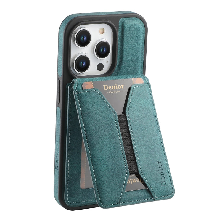 For iPhone 16 Denior D17 Skin Feel MagSafe Detachable Card Slot Phone Case(Blue) - iPhone 16 Cases by Denior | Online Shopping South Africa | PMC Jewellery | Buy Now Pay Later Mobicred