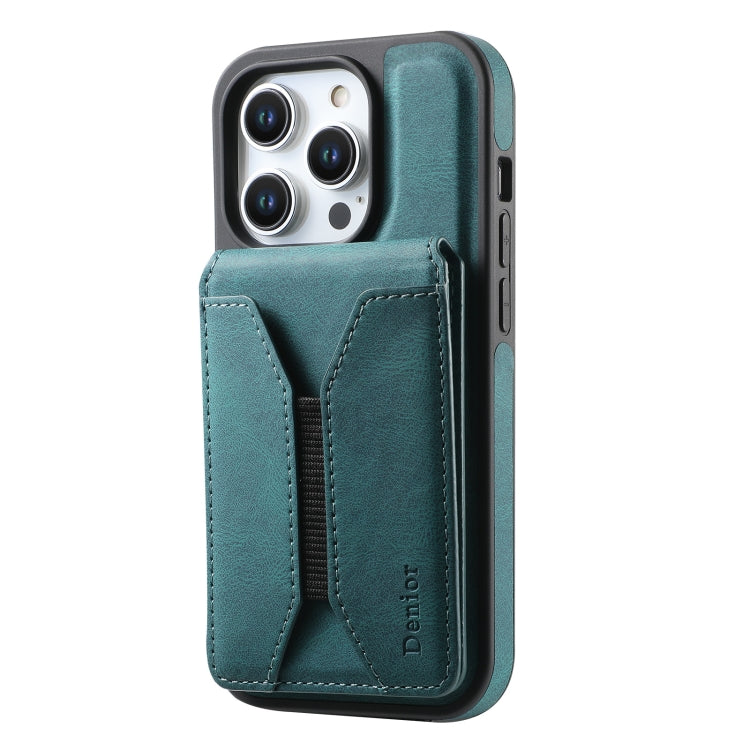 For iPhone 16 Plus Denior D17 Skin Feel MagSafe Detachable Card Slot Phone Case(Blue) - iPhone 16 Plus Cases by Denior | Online Shopping South Africa | PMC Jewellery | Buy Now Pay Later Mobicred