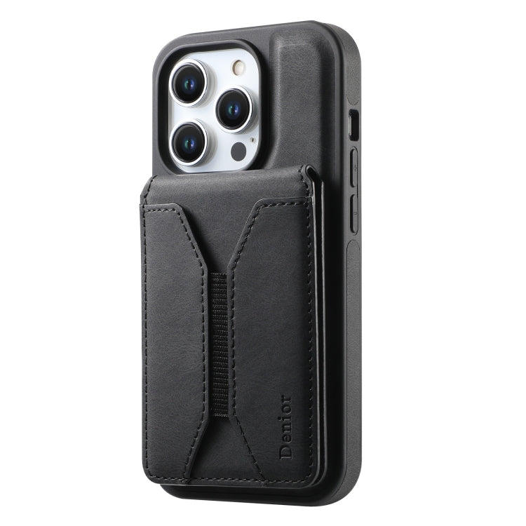 For iPhone 16 Pro Denior D17 Skin Feel MagSafe Detachable Card Slot Phone Case(Black) - iPhone 16 Pro Cases by Denior | Online Shopping South Africa | PMC Jewellery | Buy Now Pay Later Mobicred