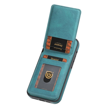 For iPhone 16 Pro Max Denior D17 Skin Feel MagSafe Detachable Card Slot Phone Case(Blue) - iPhone 16 Pro Max Cases by Denior | Online Shopping South Africa | PMC Jewellery | Buy Now Pay Later Mobicred