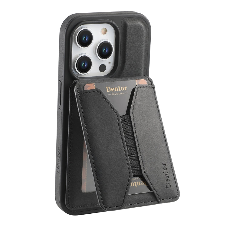 For iPhone 16 Pro Max Denior D17 Skin Feel MagSafe Detachable Card Slot Phone Case(Black) - iPhone 16 Pro Max Cases by Denior | Online Shopping South Africa | PMC Jewellery | Buy Now Pay Later Mobicred