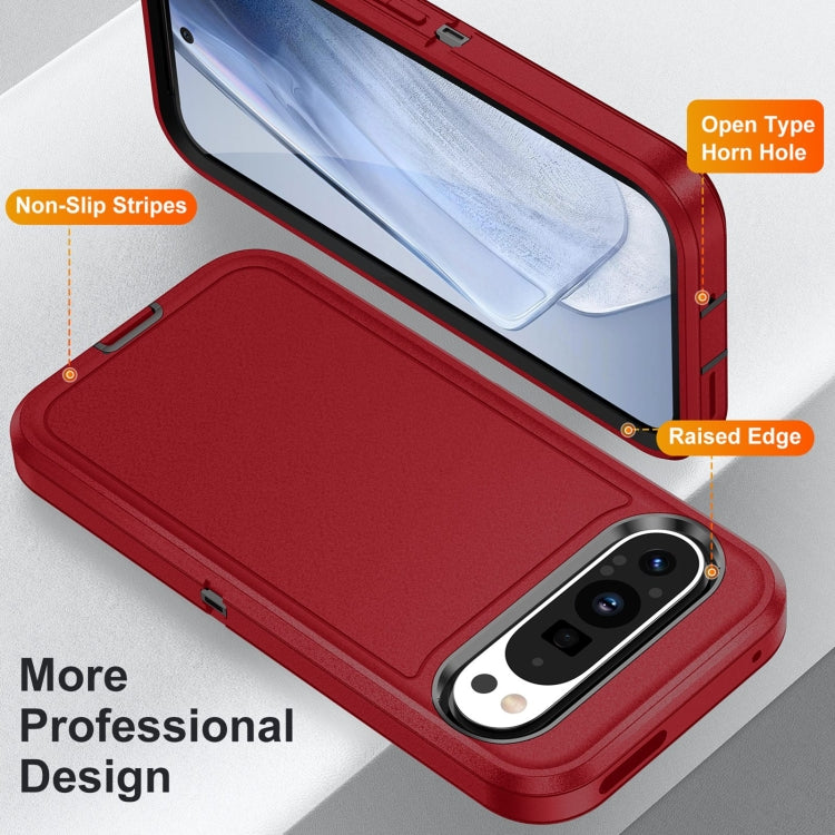 For Google Pixel 9 Pro Life Waterproof Rugged PC + Silicone Phone Case(Red + Black) - Google Cases by PMC TechLife | Online Shopping South Africa | PMC TechLife | Buy Now Pay Later Mobicred