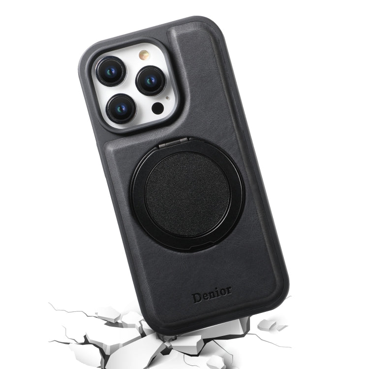 For iPhone 16 Denior A14 Skin Feel Rotating Holder MagSafe Phone Case(Black) - iPhone 16 Cases by Denior | Online Shopping South Africa | PMC TechLife | Buy Now Pay Later Mobicred
