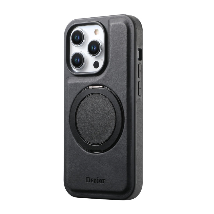 For iPhone 16 Pro Max Denior A14 Skin Feel Rotating Holder MagSafe Phone Case(Black) - iPhone 16 Pro Max Cases by Denior | Online Shopping South Africa | PMC TechLife | Buy Now Pay Later Mobicred