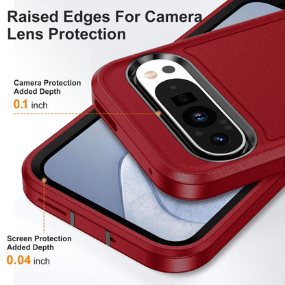 For Google Pixel 9 Pro Rugged PC + Silicone Phone Case with Holder(Red+Black) - Google Cases by PMC Jewellery | Online Shopping South Africa | PMC Jewellery | Buy Now Pay Later Mobicred