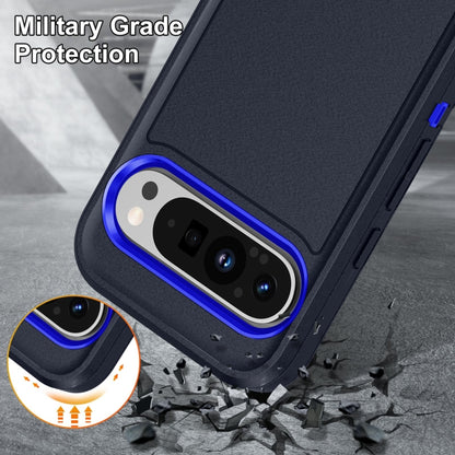 For Google Pixel 9 Pro Rugged PC + Silicone Phone Case with Holder(Dark Blue+Royal Blue) - Google Cases by PMC Jewellery | Online Shopping South Africa | PMC Jewellery | Buy Now Pay Later Mobicred