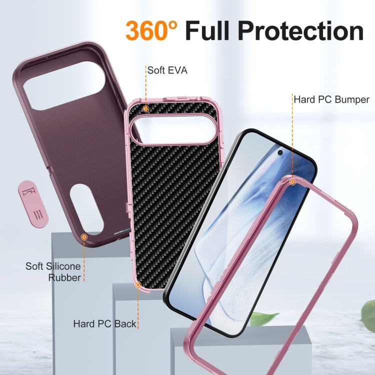 For Google Pixel 9 Pro Rugged PC + Silicone Phone Case with Holder(Purple+Pink) - Google Cases by PMC Jewellery | Online Shopping South Africa | PMC Jewellery | Buy Now Pay Later Mobicred